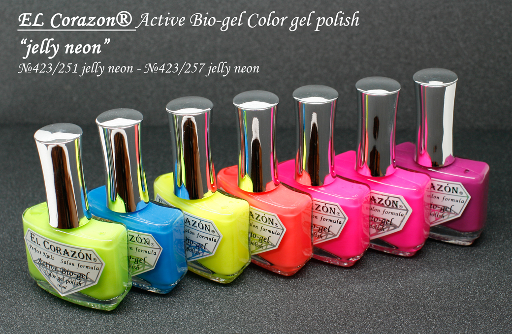 EL Corazon Active Bio-gel Color gel polish Jelly neon 423/251, 423/252, 423/253, 423/254, 423/255, 423/256, 423/257