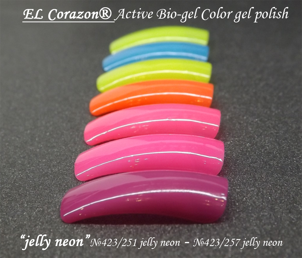 EL Corazon Active Bio-gel Color gel polish Jelly neon 423/251, 423/252, 423/253, 423/254, 423/255, 423/256, 423/257