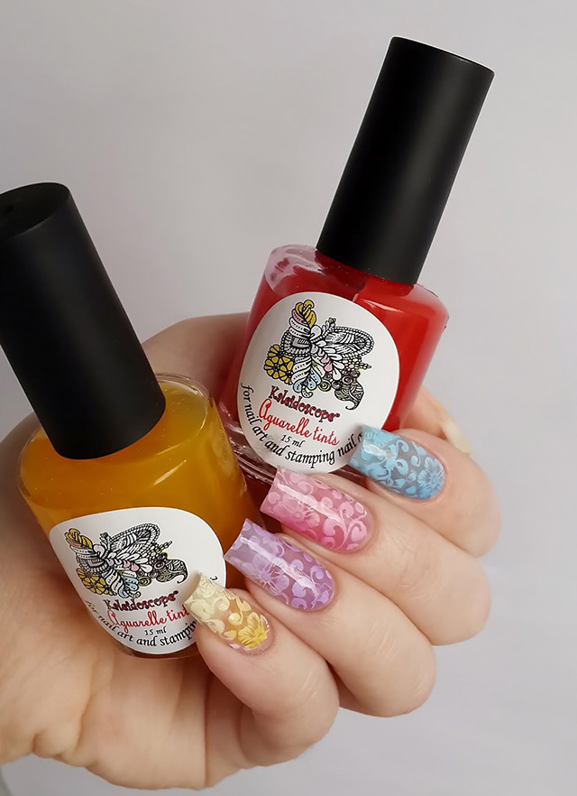 EL Corazon Kaleidoscope Aquarelle tints for nail art and stamping nail art, тинты на ногтях