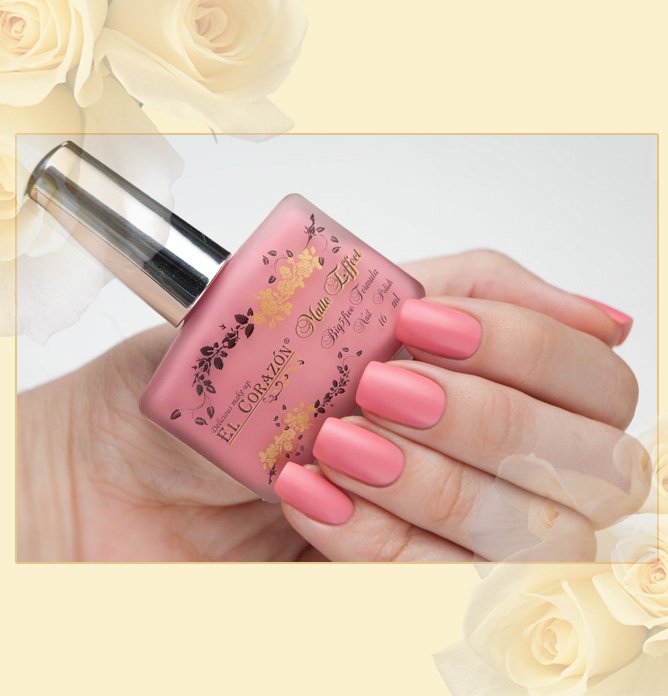 EL Corazon® Matte Effect №114, матовый лак для ногтей, розовый матовый лак для ногтей