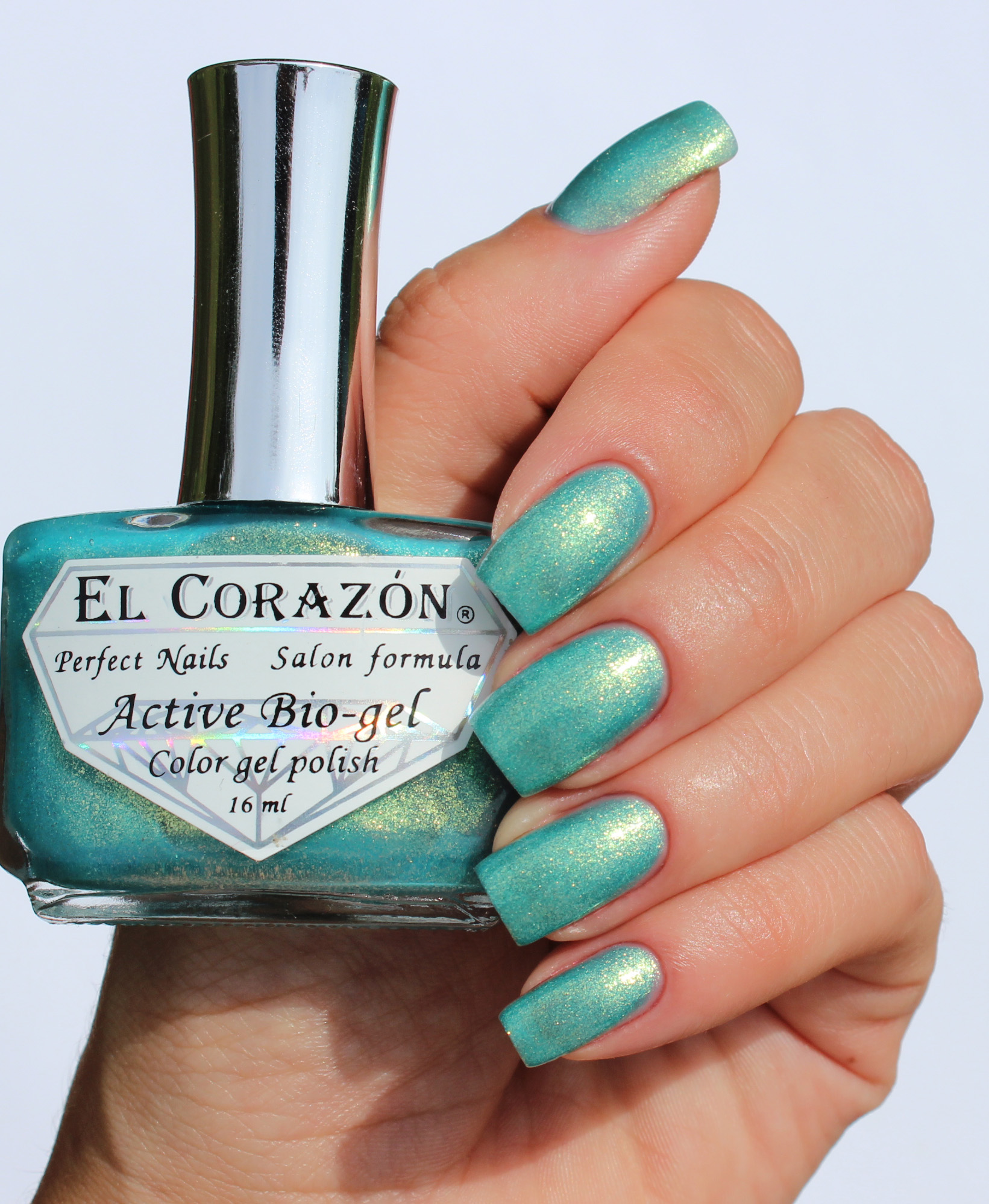 EL Corazon Active Bio-gel Color gel polish Magic №423/573 Magic sparkling sea