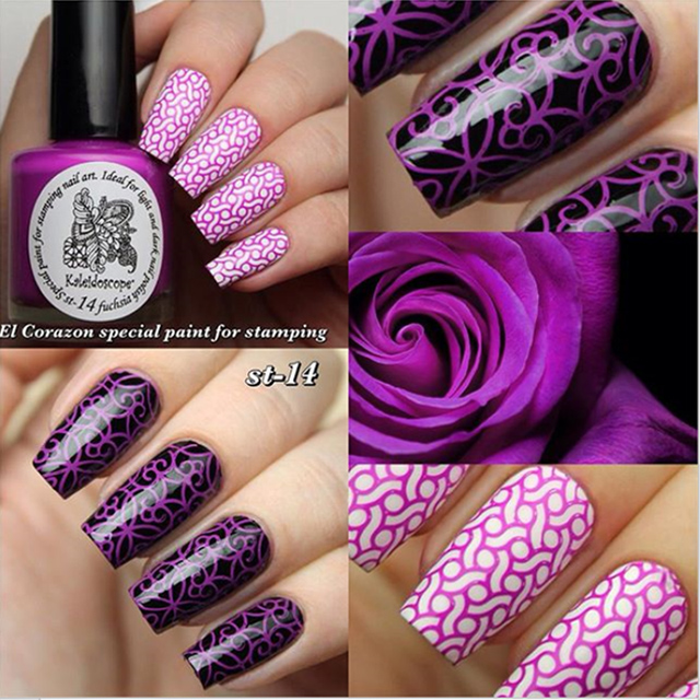 EL Corazon Kaleidoscope Special paint for stamping nail art №st-14 fuchsia