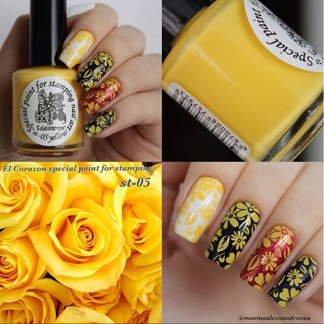 EL Corazon Kaleidoscope Special paint for stamping nail art №05 yellow