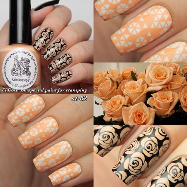 EL Corazon Kaleidoscope Special paint for stamping nail art st-82 apple flower 