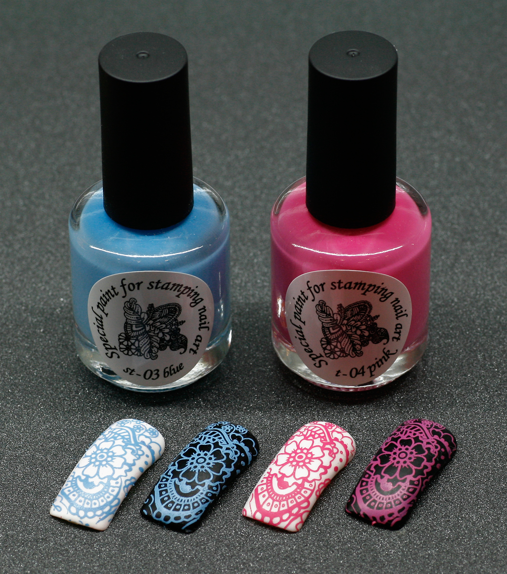EL Corazon Kaleidoscope Special paint for stamping nail art №st-03 blue, №st-04 pink