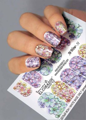 EL Corazon слайдер-дизайны для ногтей Wow-51, слайдеры для ногтей с цветами, слайдер дизайн цветы
