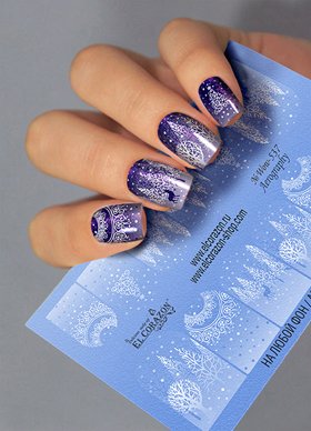 EL Corazon слайдер-дизайны для ногтей Wow-537, слайдеры для ногтей зима