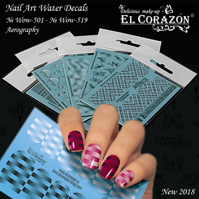 EL Corazon слайдер-дизайны для ногтей Wow-505, слайдеры для ногтей купить в москве, слайдеры для ногтей